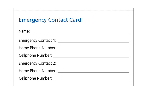 The importance of carrying an Emergency Contact card